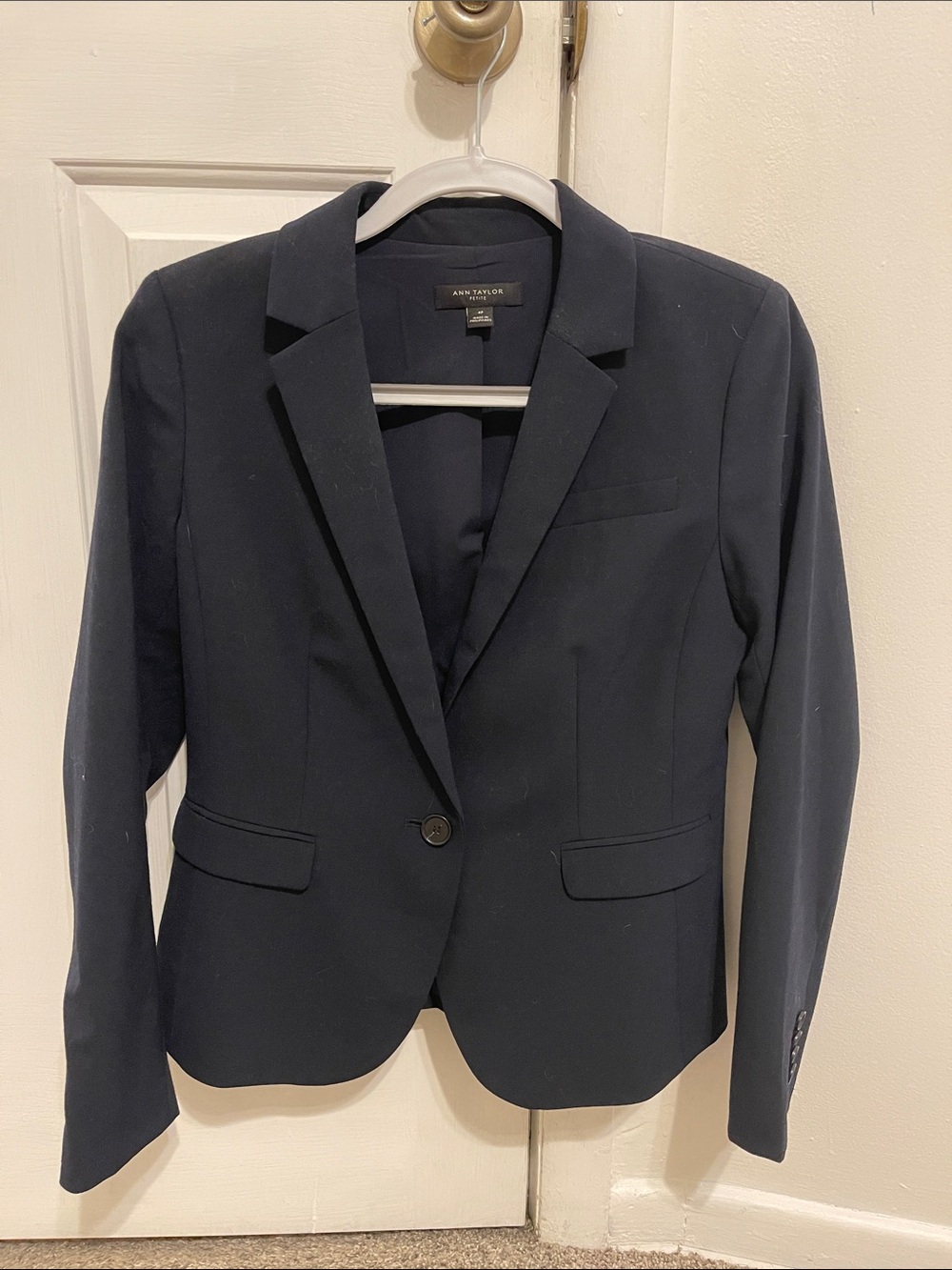 Ann Taylor Women's Navy Single-Button Blazer